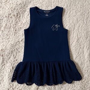 🏷️ 5 for $25 🏷️ Juicy Couture Navy Blue Sleeveless Dress with Lace Hem